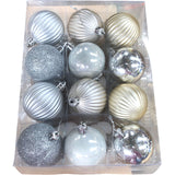 Shatterproof Baubles Silver Gold Decoration Christmas Tree Ornaments 24 Pieces