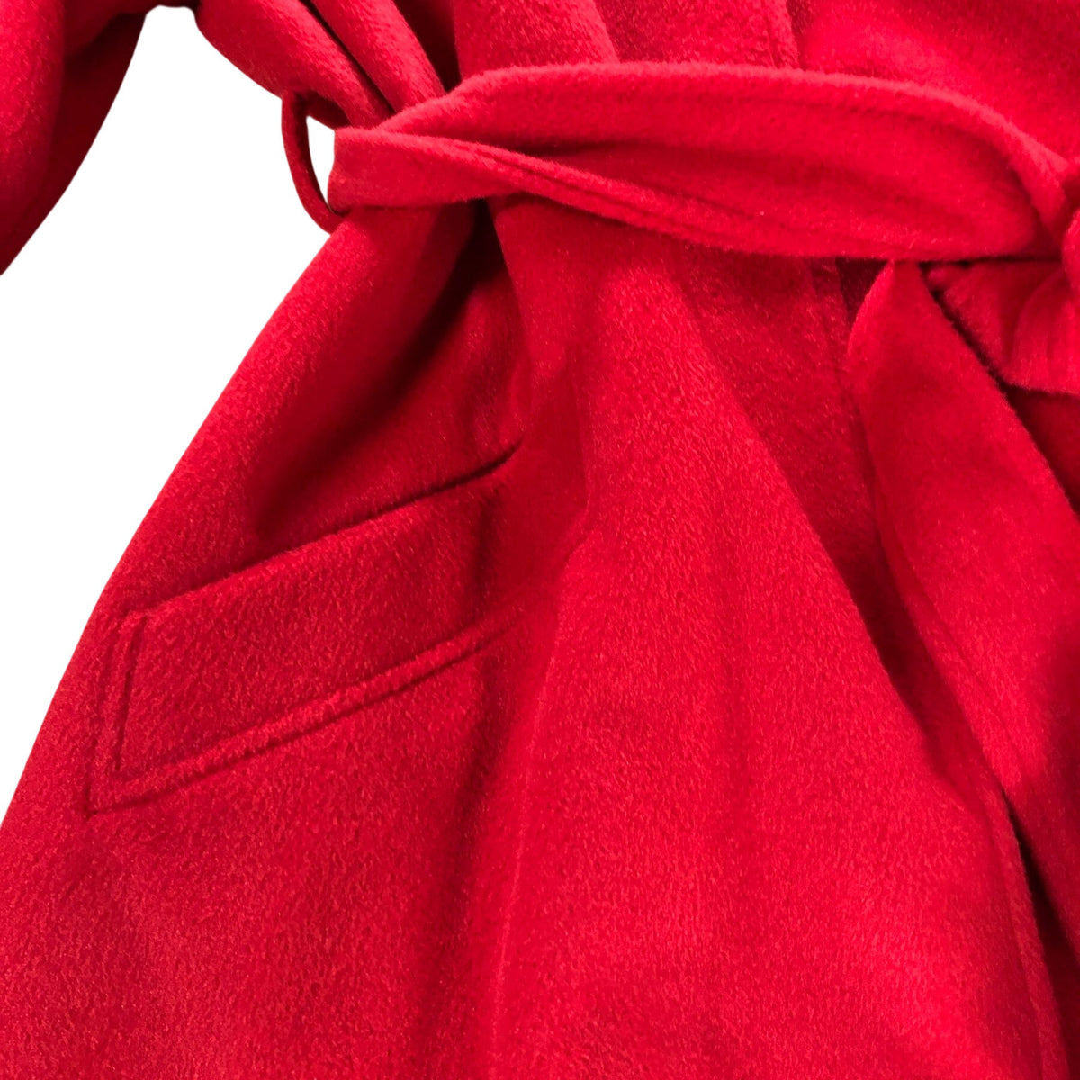 Size 20 Women's Red Fleece Coat With Belted Waist Long Sleeve
