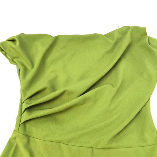 River Island Women's Green Long Jumpsuit Size 12 Polyester Flared Leg