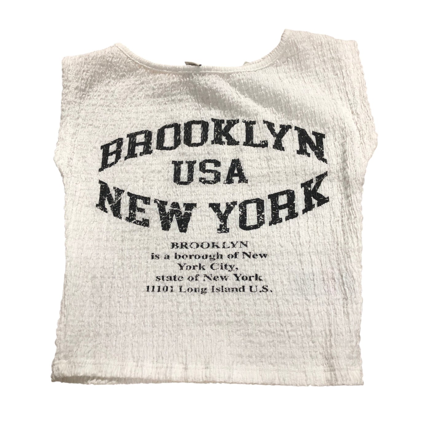 Brooklyn USA New York White T Shirt Size 5 Girls Casual Top Age 5-6
