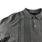 Ben Sherman Grey Textured Long Sleeve Polo Shirt - Size XXL