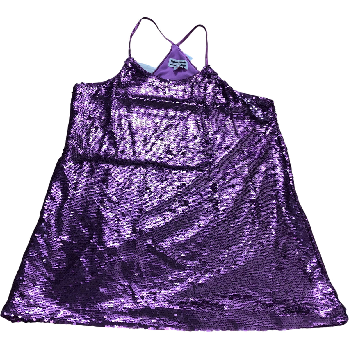 Dancing Leopard Sequin Dress Size 14 Women's Purple Sparkly Sleeveless
