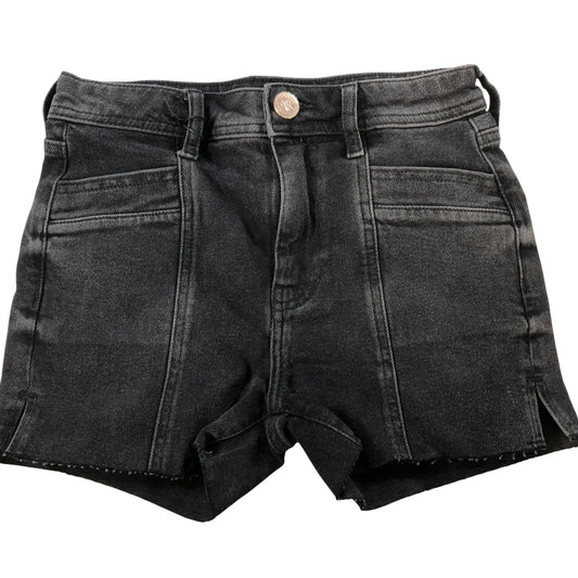 River Island High Waist Denim Shorts UK6 Women's Black Distressed Casual Fashion