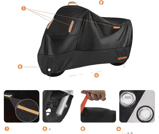 ERGOCAR XL Motorbike Cover Waterproof 90.5 In Length 37.4 In Width 49.2 In He
