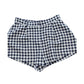 River Island Gingham Check Shorts UK18 Women's Navy White Casual 44 Cotton