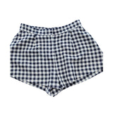 River Island Gingham Check Shorts UK18 Women's Navy White Casual 44 Cotton