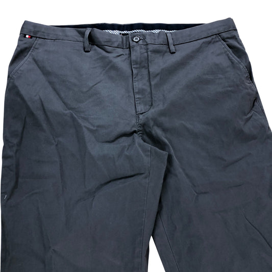 Tommy Hilfiger Denton Grey Chino Stretch Straight Fit Trousers 38" Waist