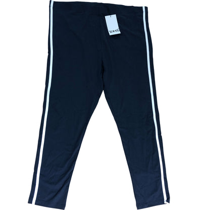 Yours Clothing Women's Activewear Trouser Navy With White Stripes
