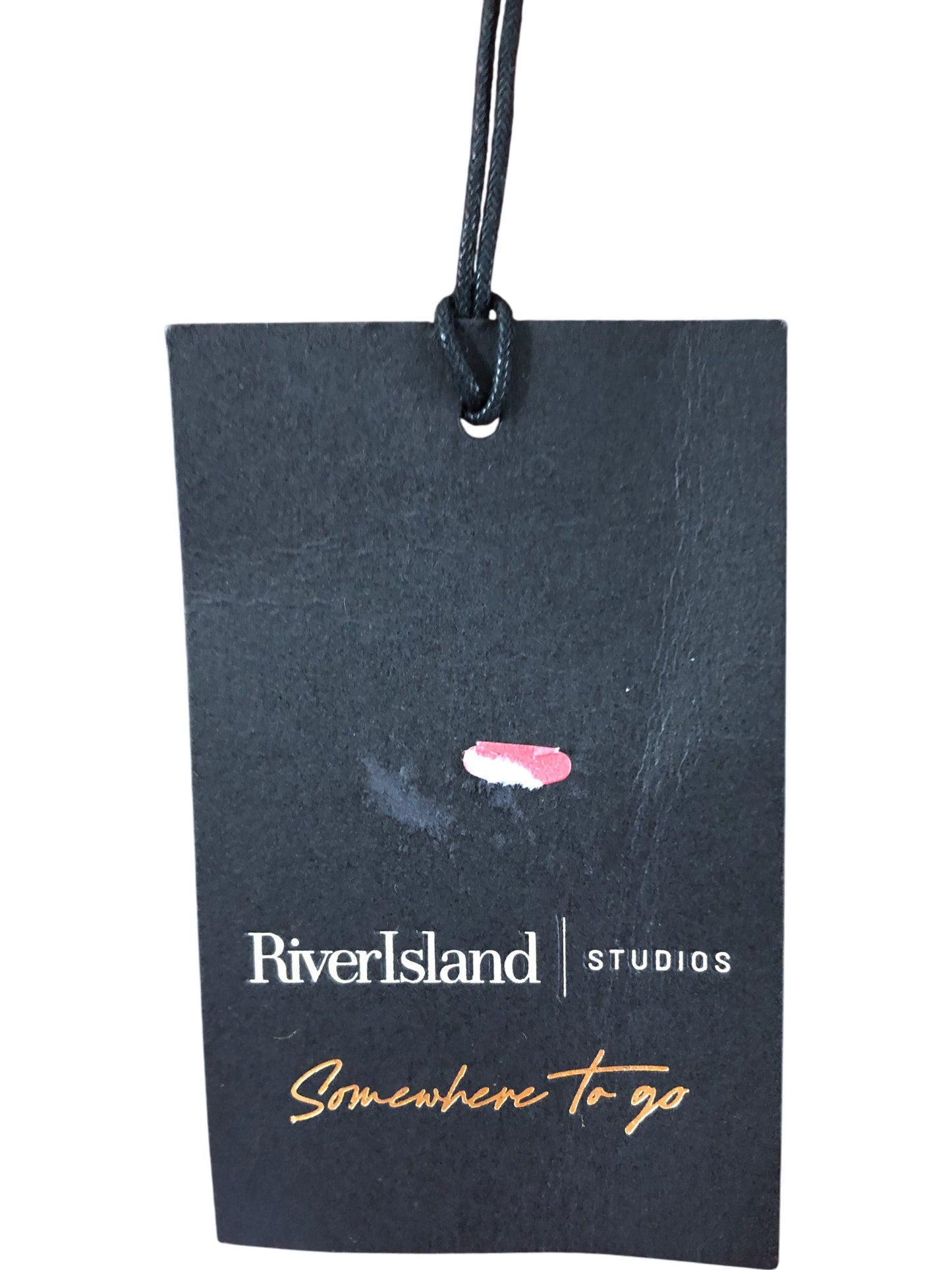 River Island Studios Strapless Top UK M Women's Orange/Red Flared Peplum Style