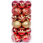 Christmas Ball Ornaments Gold & Red Glitter Baubles Set of 30