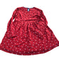 Girls Dress Size 7-8 Years Long Sleeve Red Floral Cotton