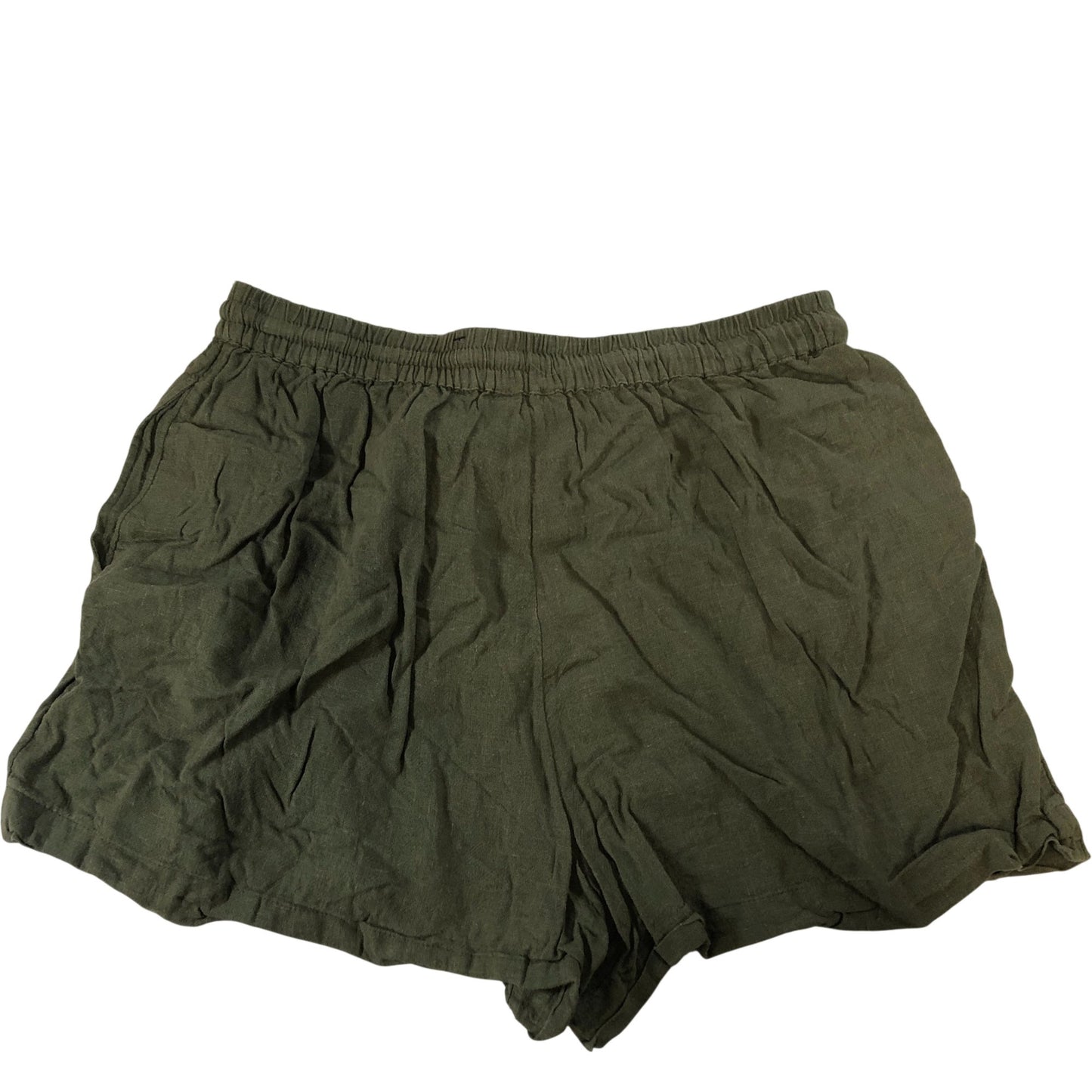 River Island Women's Olive Green Split Hem Shorts Lightweight Medium UK12-14