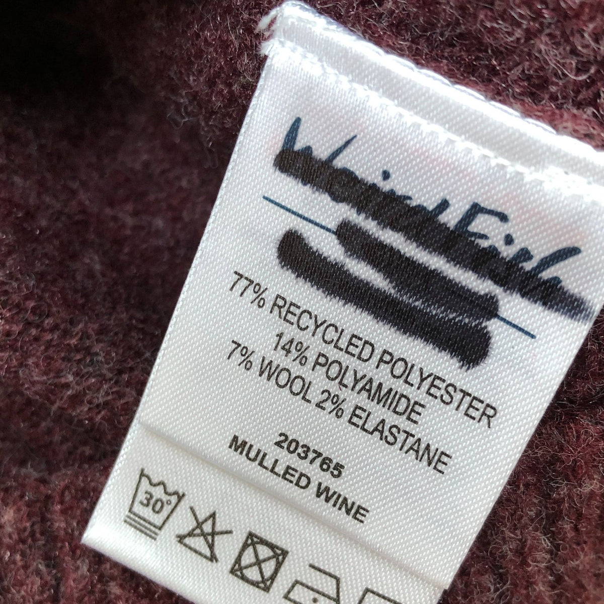Weird Fish Wool Blend Quarter Zip Mull Wine Sweater Size M