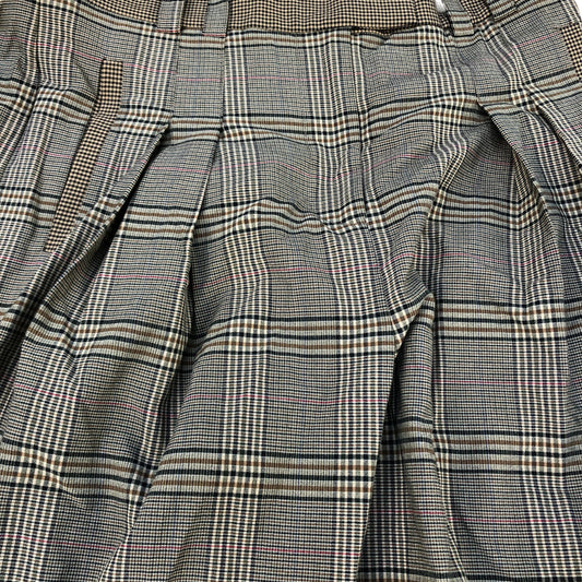 River Island Women's Trousers UK12 High Waist Checked Design Pleated Style