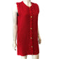 River Island Red Sleeveless Dress Size UK14-16 Women's Knitted Button Front