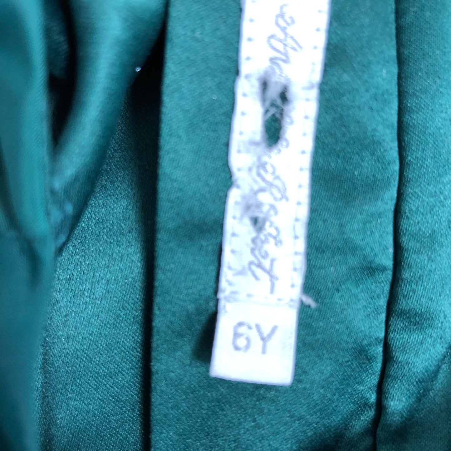 Branded 6Y Girls Puff Sleeve Dress Green Ball Gown