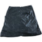 River Island Black Faux Leather Mini Skirt UK8 Women's Ruched