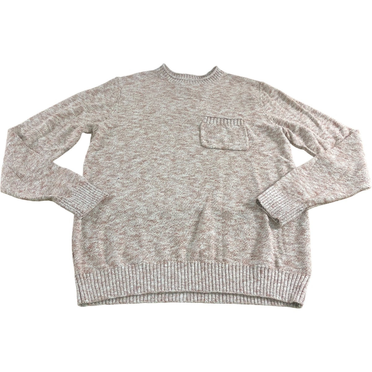 Grainger Pocket Crew Sweater Mid Brown Cotton Blend with Pocket