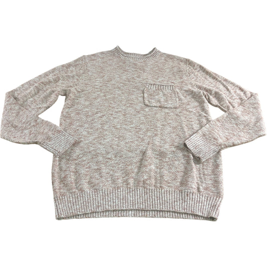Grainger Pocket Crew Sweater Mid Brown Cotton Blend with Pocket