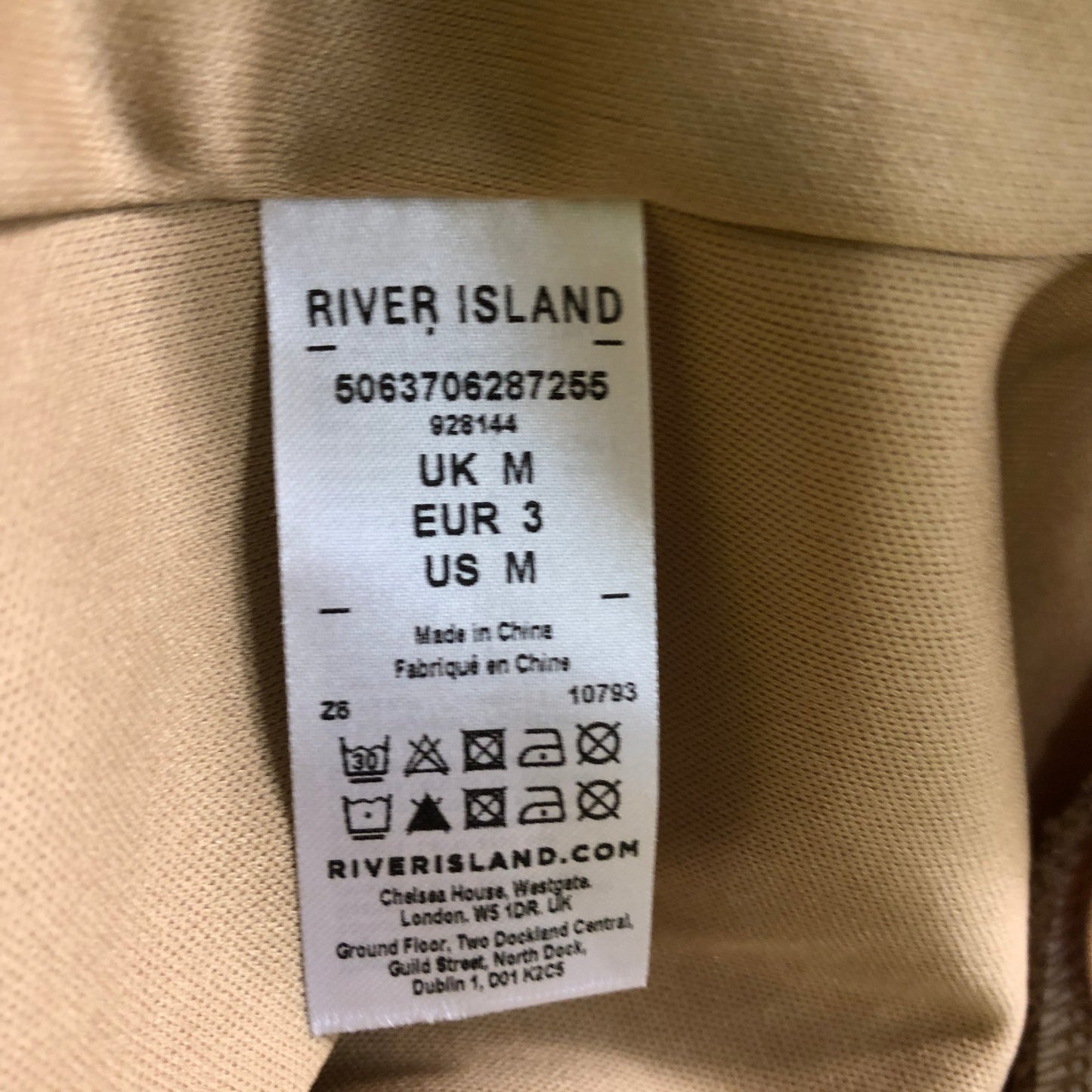 River Island Women's Bodysuit UK M Beige with Rhinestone Detail