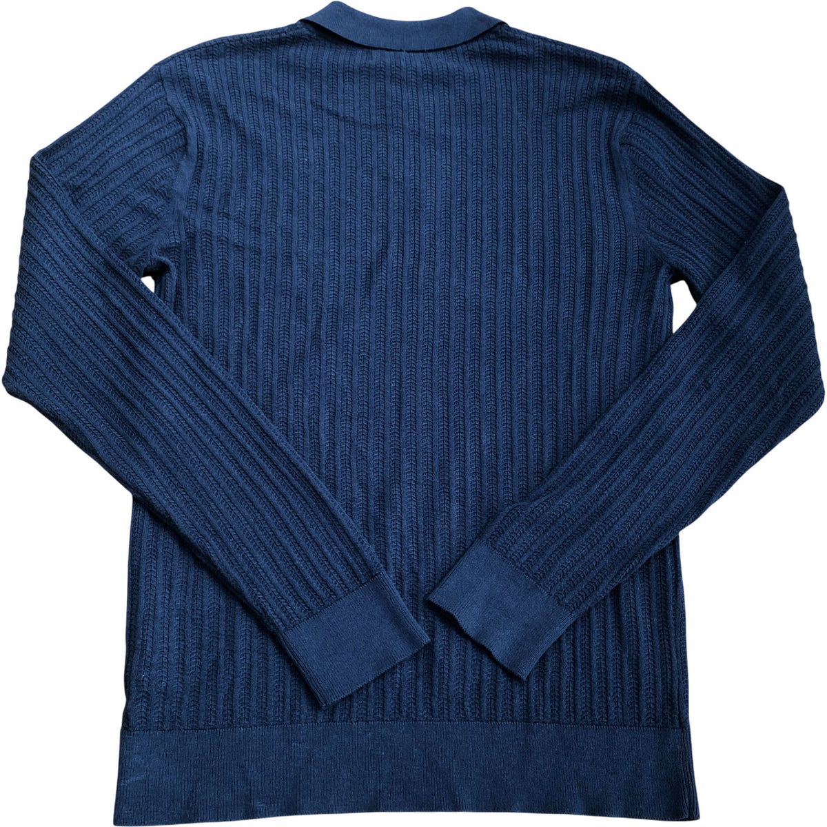 River Island Long Sleeve Polo Navy Size S