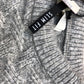 River Island Slim Fit Wool Blend Jumper Grey Textured Knit Sweater Size L