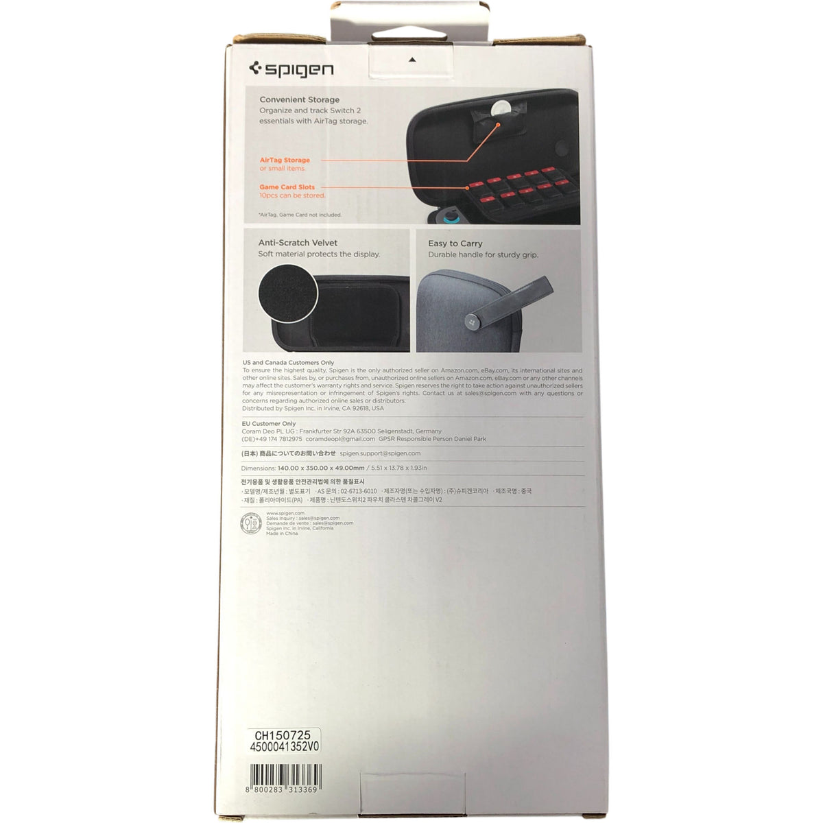 Spigen Klasden Pouch For Nintendo Switch 2 Storage Case Holds Up To 10 Games