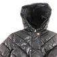 River Island Puffer Jacket UK7-8 Years Kids Black Hooded Zip Fastening