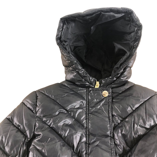 River Island Puffer Jacket UK7-8 Years Kids Black Hooded Zip Fastening