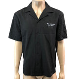 RIVER ISLAND Year Of The Snake Short Sleeve Shirt M Men's Black Embroidered