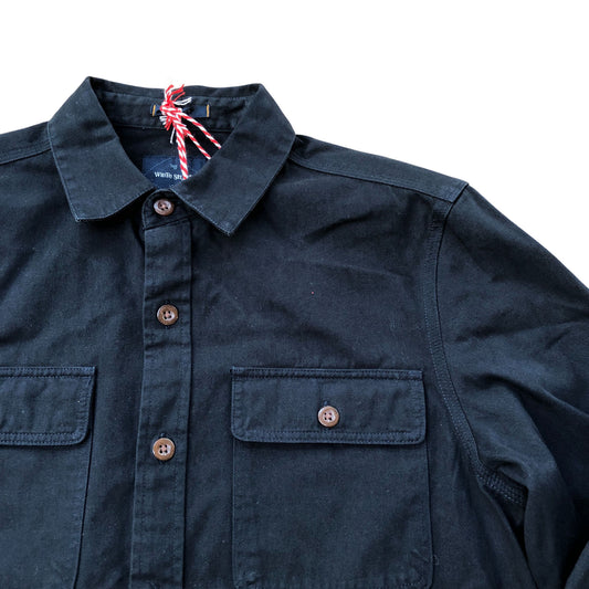 Furze Garment Dye Twill Shirt Dark Navy Size S