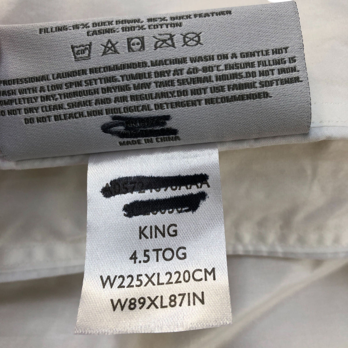 Duck Feather & Down King Size Duvet 4.5 Tog 225x220cm