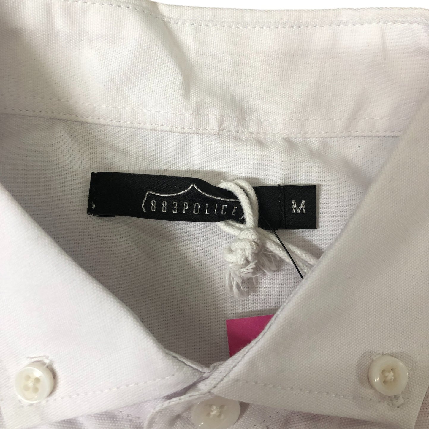883 Police Foggia Shirt M Men's White Short Sleeve Button Down Cotton