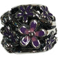 PANDORA Floral Charm 798772C02 Silver With Purple Enamel Accessory