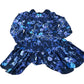 River Island Women's Floral Print Long Sleeve Dress Size 8 Navy Blue Ruffle Hem
