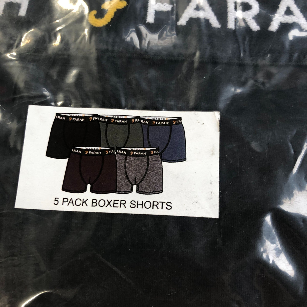 Farah 5 Pack Boxer Shorts M Men's Assorted Colour Cotton Underwear