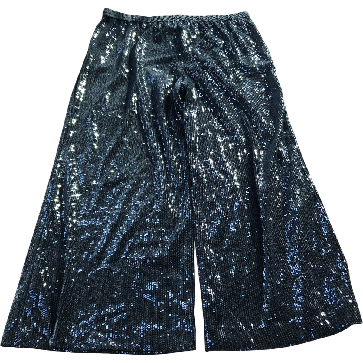 Black Sequin Trousers UK18 Women's Stretch Wide Leg Evening Wear