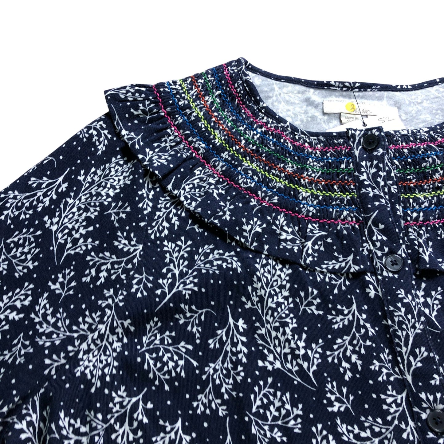 Navy Smocked Jersey Dress - Size 18