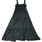 Grey Sleeveless Tiered Maxi Dress Size M