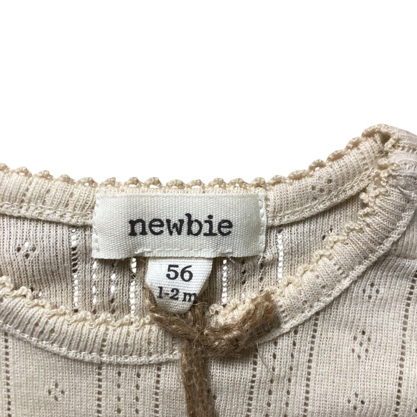 Newbie Cream Baby Bodysuit 1-2 Months Long Sleeve Cotton Button Up