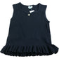 River Island Girls Black Sleeveless Top 5-6 Years Ribbed Ruffle Hem Heart Charm
