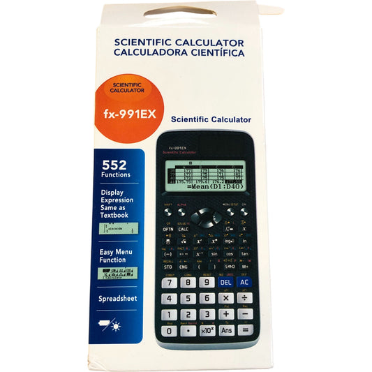 Scientific Calculator 552 Functions Equation Solver Spreadsheet LCD fx-991EX