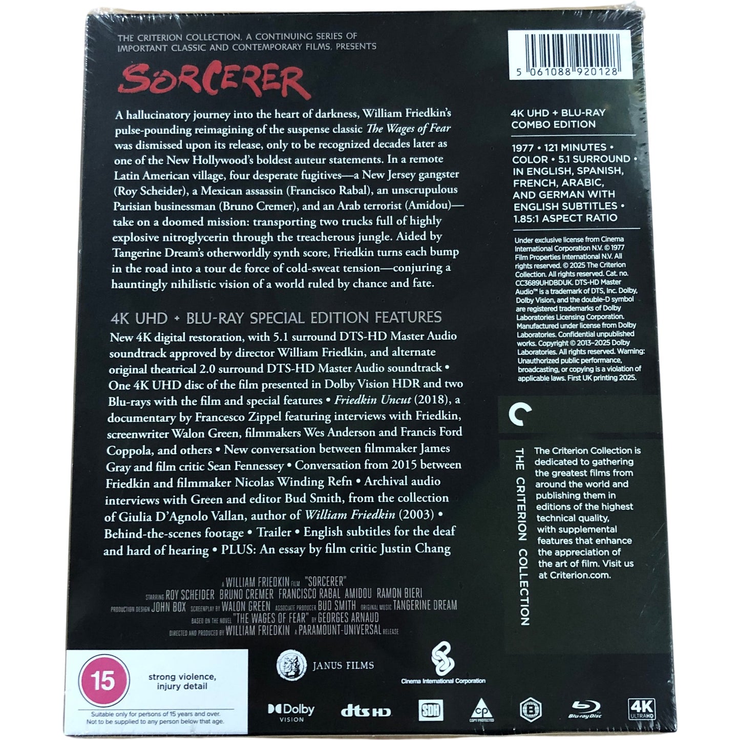 SORCERER 4K UHD Blu Ray Combo Edition William Friedkin Film 1977 Special Edition
