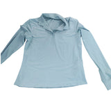 Nike Dri-FIT Long Sleeve Polo Shirt Size S Women's Light Blue Activewear