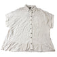 River Island Linen Blend Button Up Shirt Women's Short Sleeve Cream Casual Top L