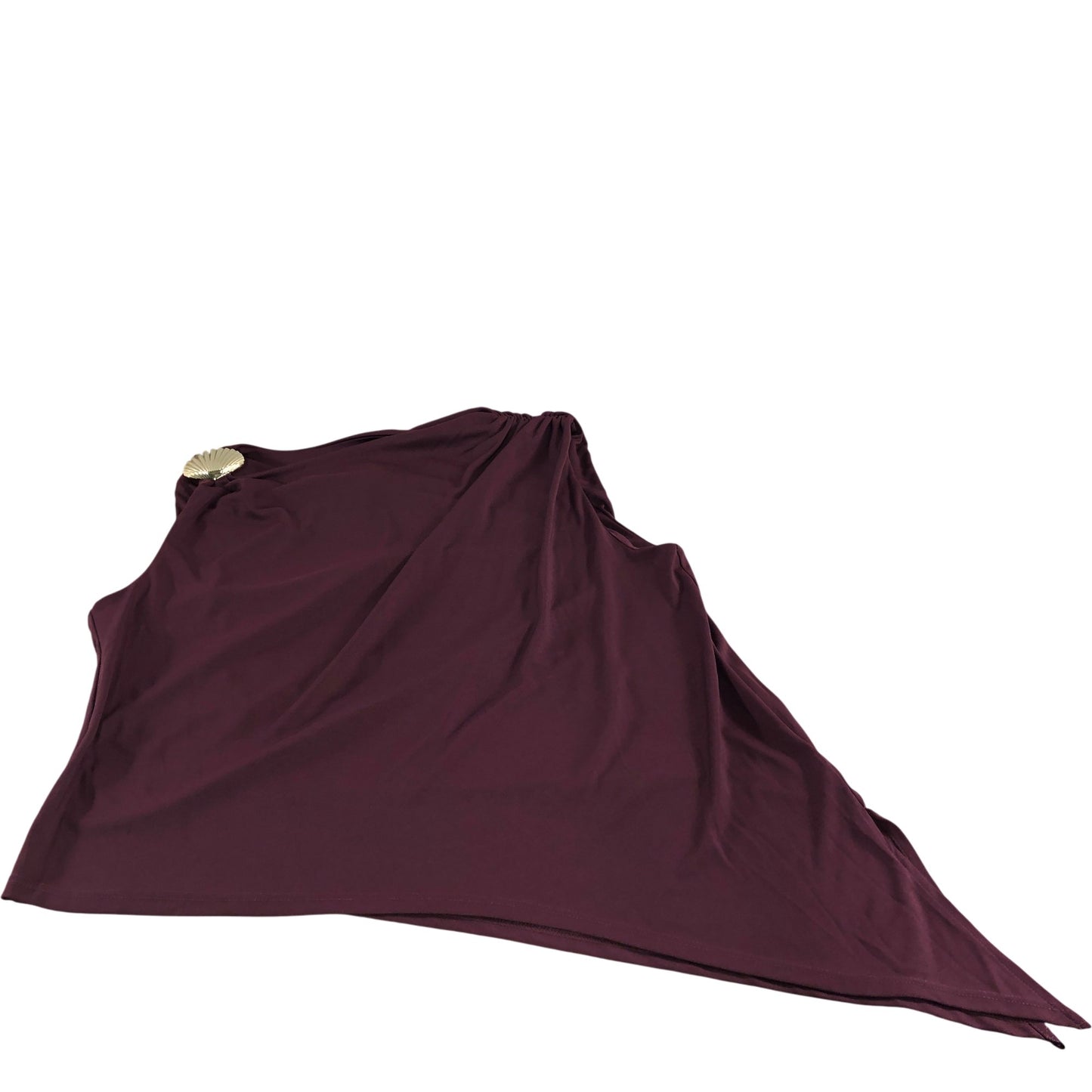 River Island Burgundy Shell Trim Drape Top - Size L