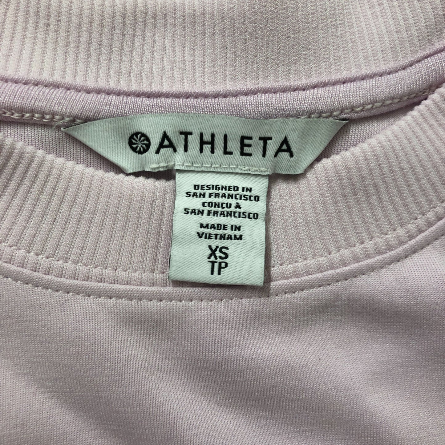 Athleta Seasoft Rib Crewneck Sweatshirt XS Women's Lightweight Pink Top