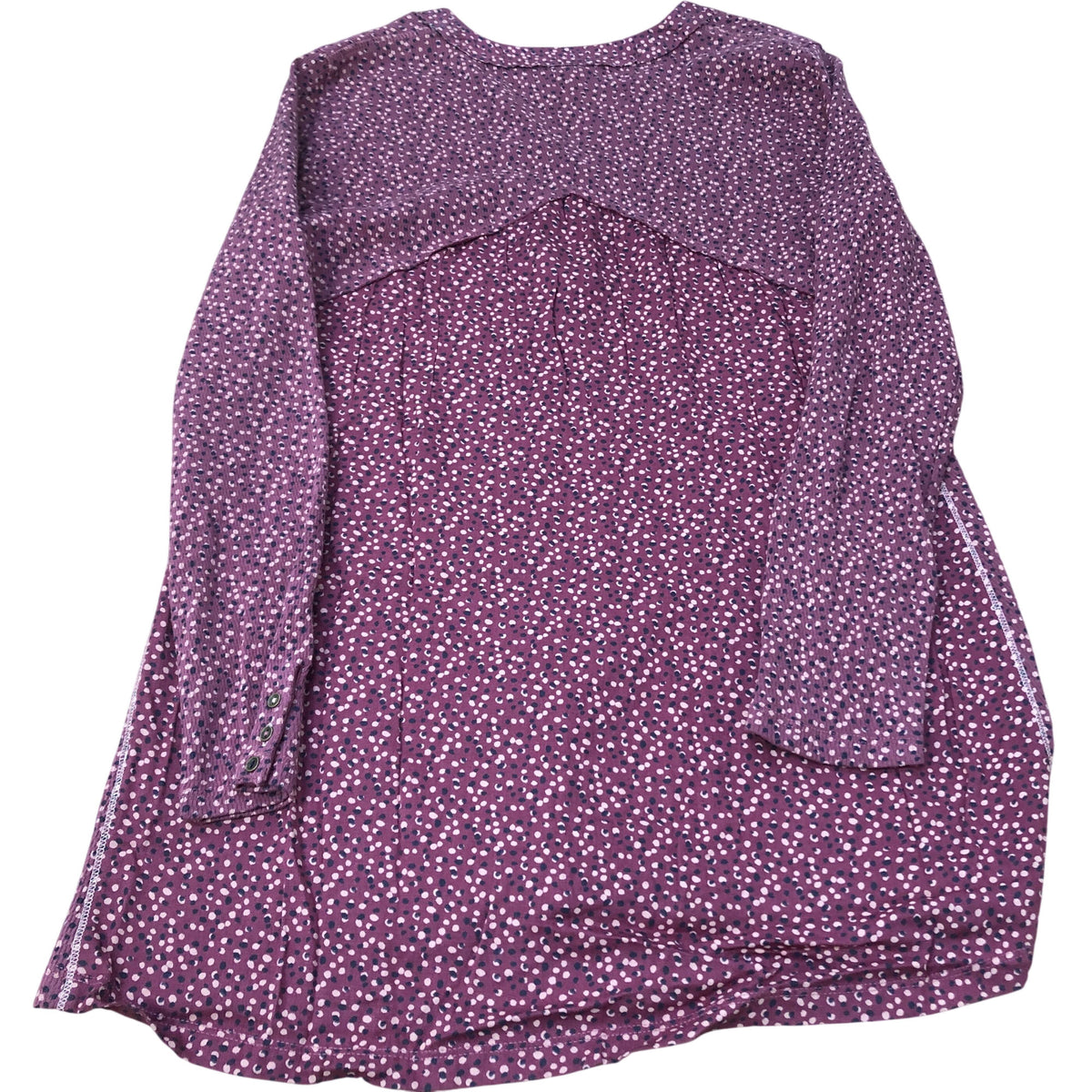 Long Sleeve Tunic Top UK8 Women's Floral Pattern Viscose Cotton Blend