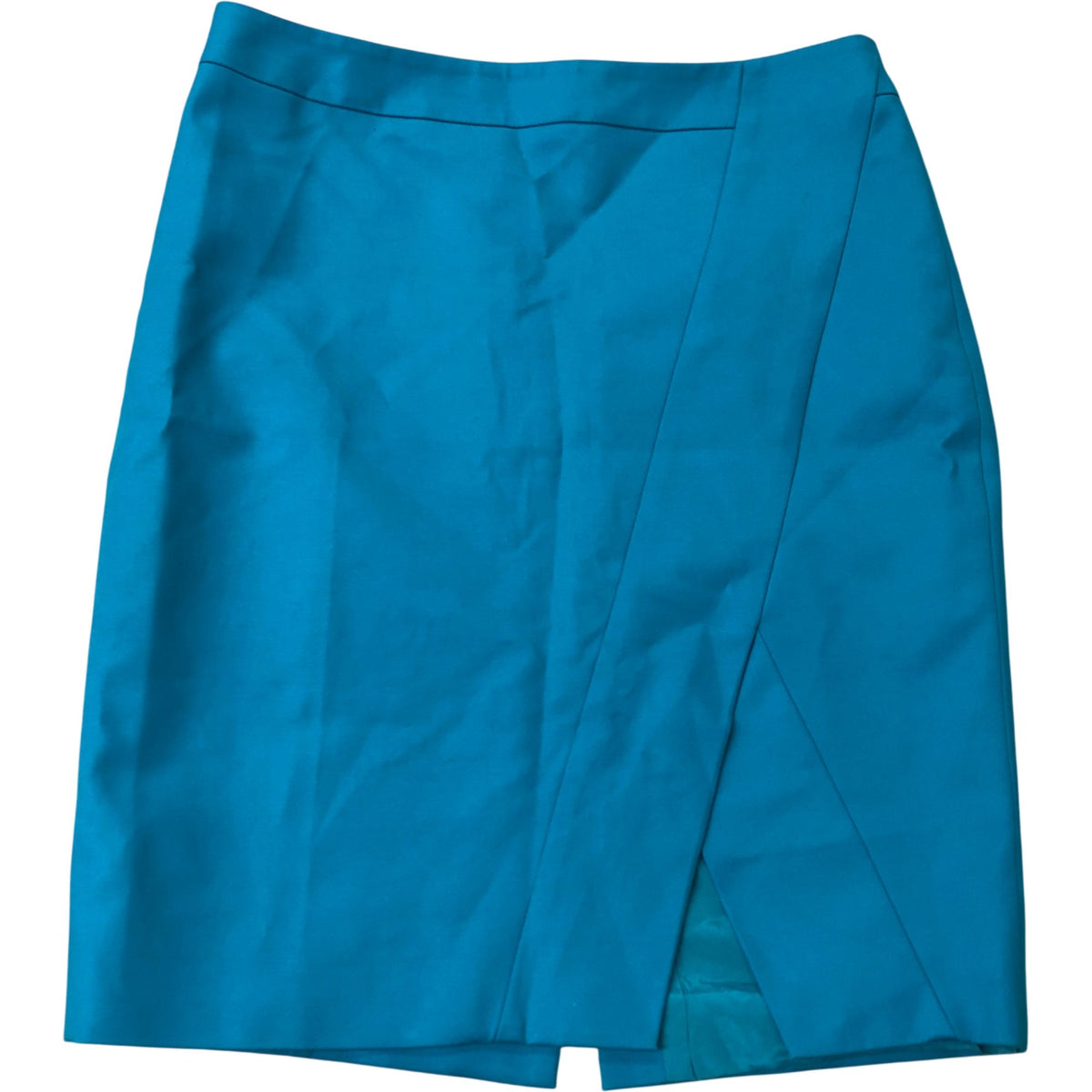 Karen Millen Teal Pencil Skirt Cotton Blend Knee Length Size 12