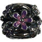PANDORA Floral Charm 798772C02 Silver With Purple Enamel Accessory